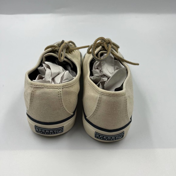 Sperry Sneakers Lace Up Shoes Cream Tan Loafer Boat Shoes Women's 7.5 M - Picture 9 of 9
